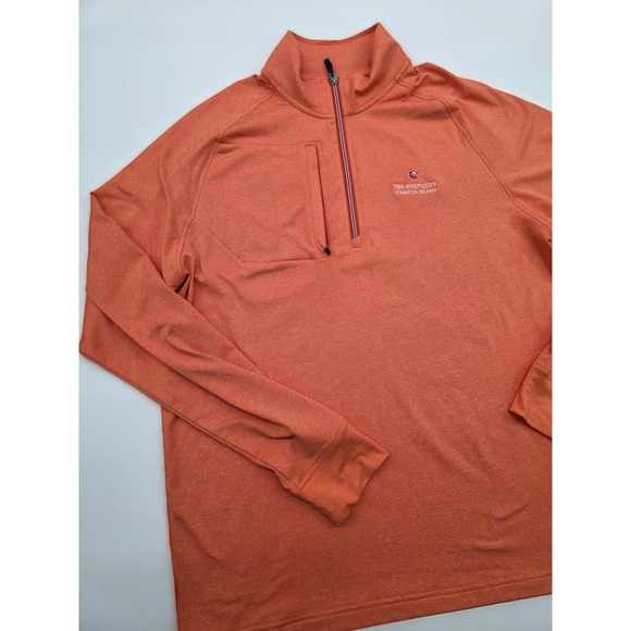 Golf Club of Amelia Island Cutter and Buck Men's Orange 1/4 Zip Pullover - M - Picture 4 of 11